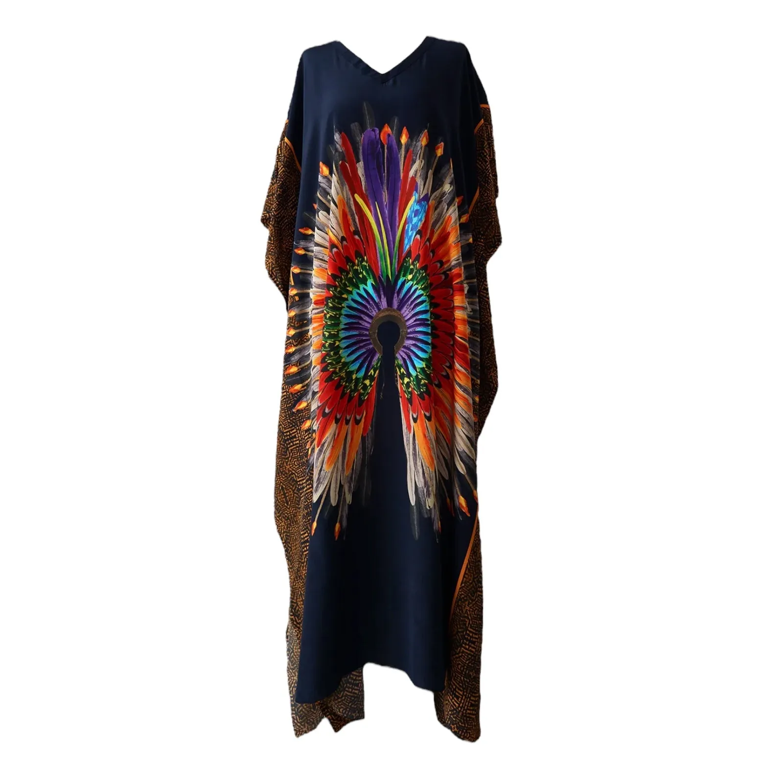 Black cotton rayon Kaftan Size AU 12-22