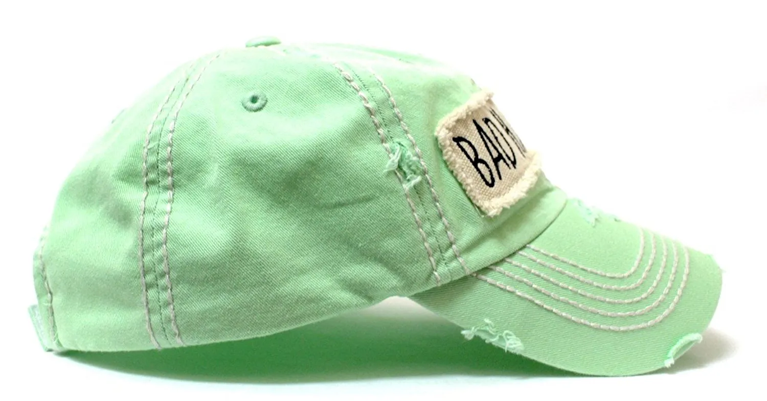 CAPS 'N VINTAGE Bad Hair Day Patch Embroidery Distressed Baseball Hat
