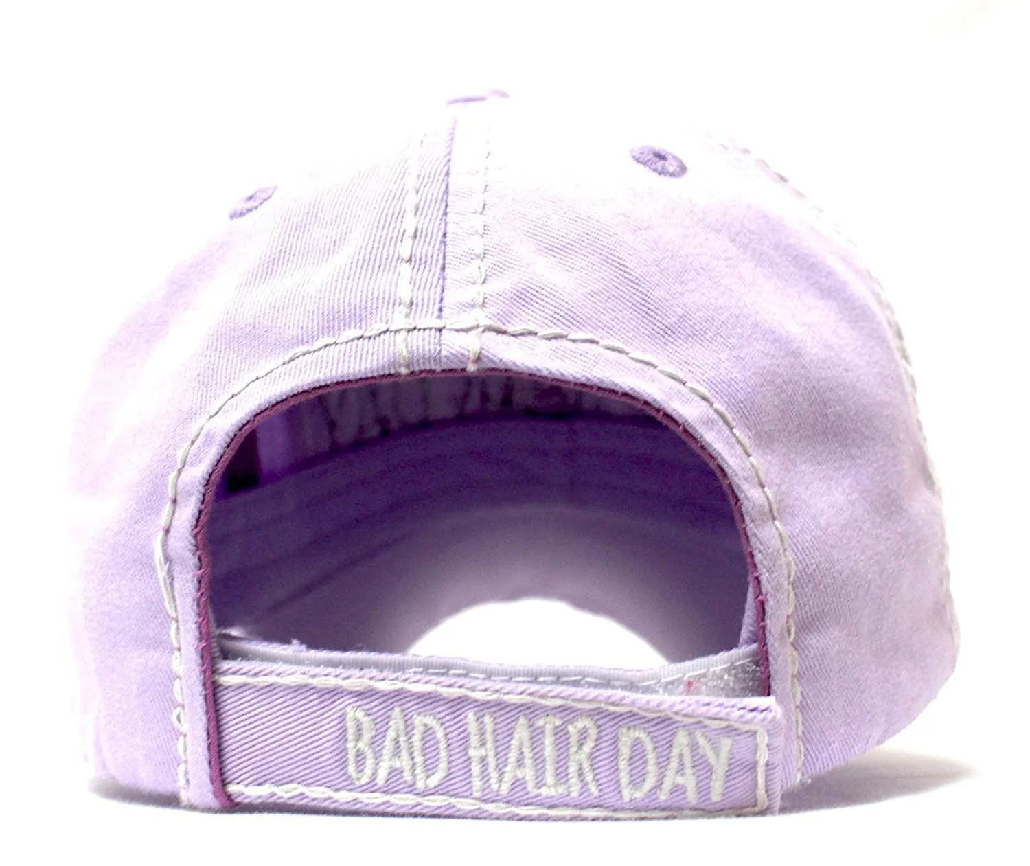 CAPS 'N VINTAGE Bad Hair Day Patch Embroidery Distressed Baseball Hat