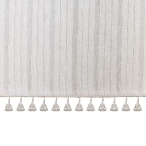 Crane Baby Natural Boho Fringe Crib Skirt Willow Collection - Cream