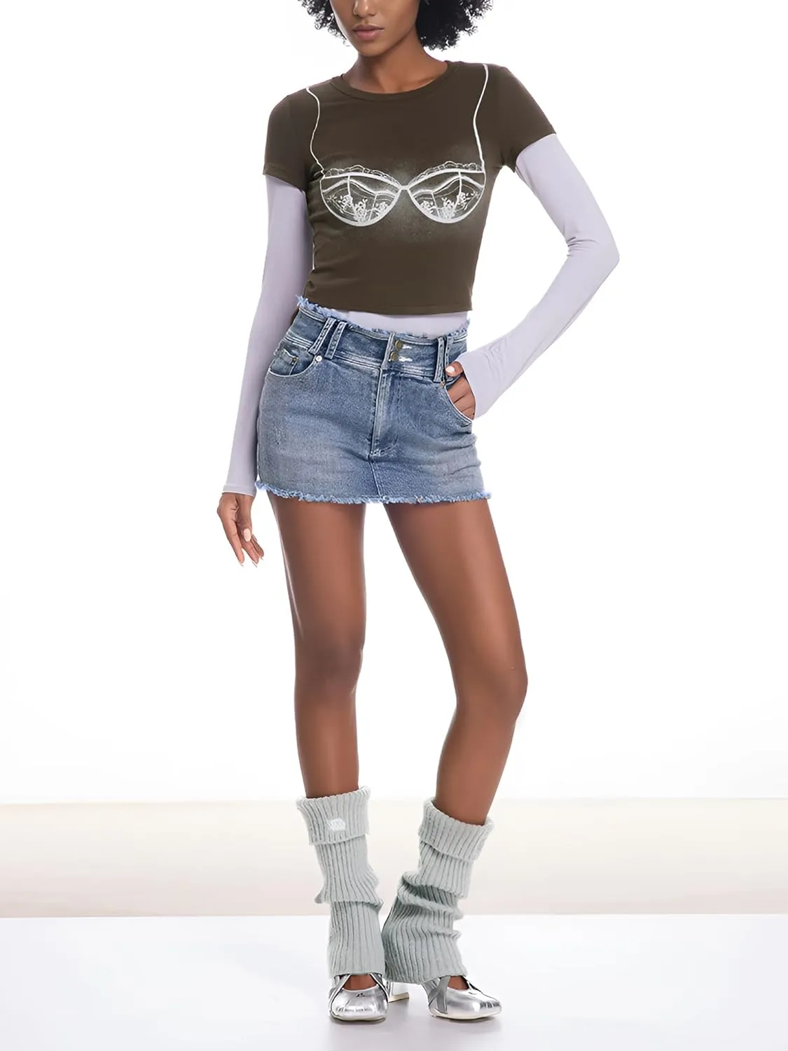 EMMIOL Denim Skirt Women Jean Stretch Casual Mini Skirts 2025 Summer Low Waist Short Dress