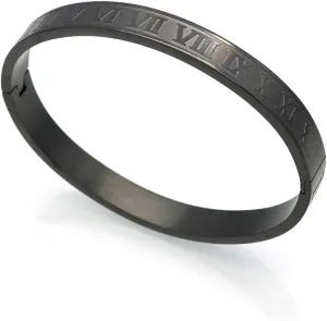 Jonline24h Mens Womens Stainless Steel Bracelet Classic Roman Numeral Cuff Bangle Silver