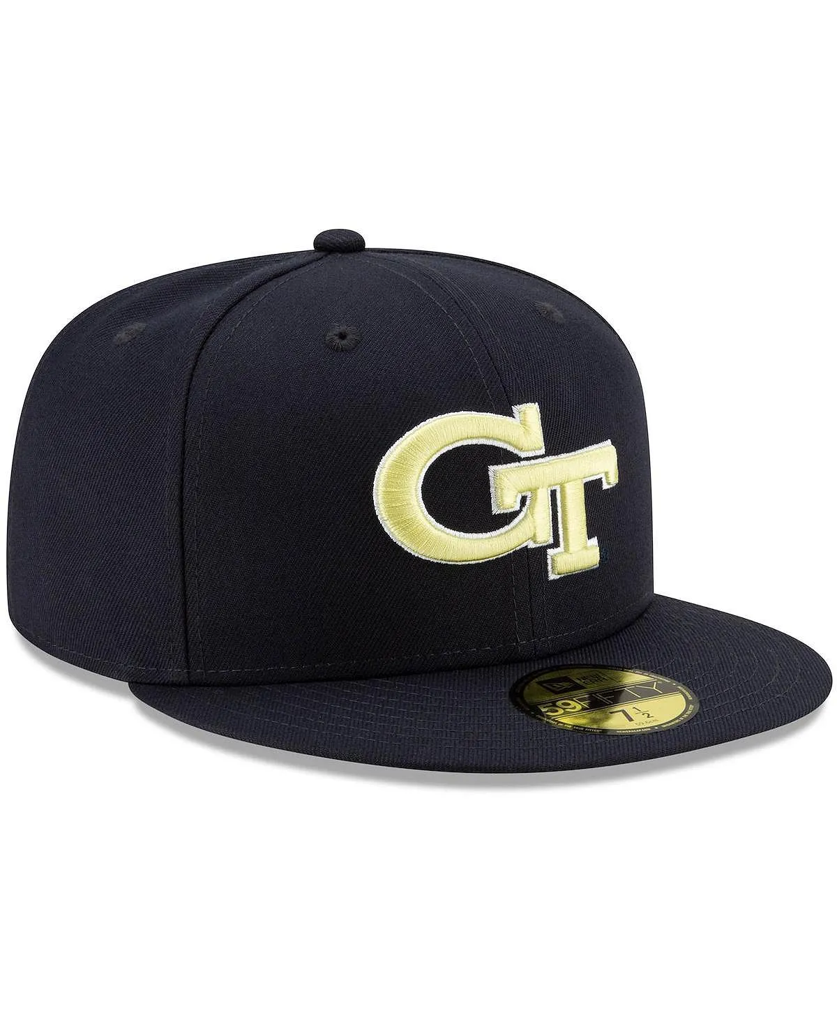 Men's Navy Blue Yellow Georgia Tech Primary Team Logo Basic 59FIFTY New Era Fitted Hat