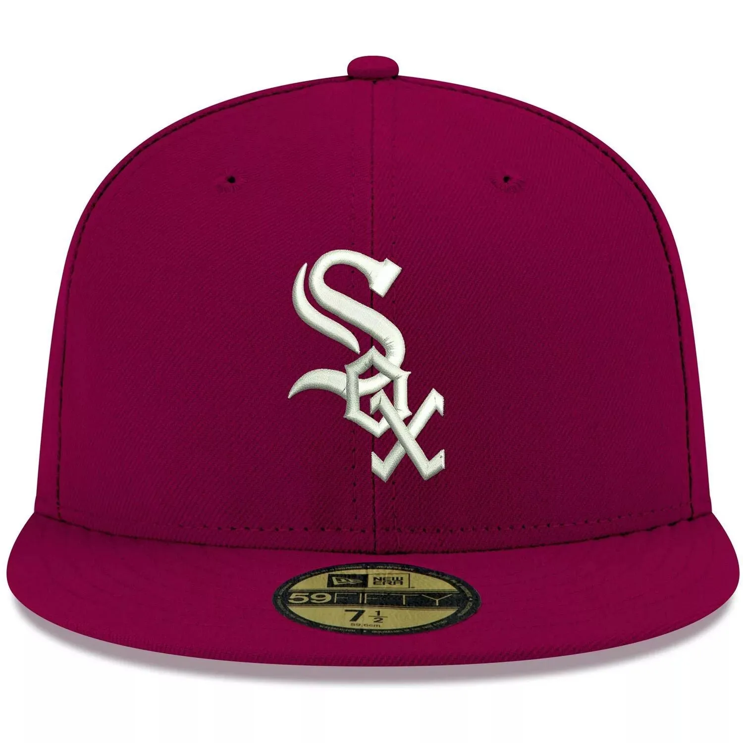 Men's New Era Cardinal Chicago White Sox Cap White with Logo 59FIFTY