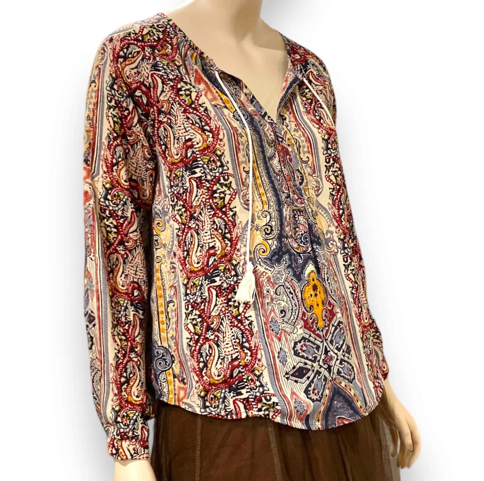 Multicolor Floral Brown Top