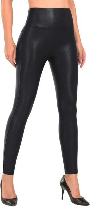 RUFIYO Faux Leather Leggings for Women High Waisted Leather Pants Pleather Leggings Brown