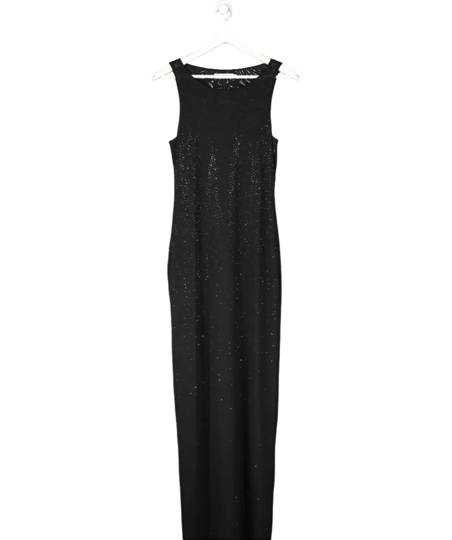 SLA the label Black Ode Diamante Maxi Dress UK M