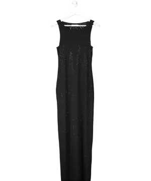 SLA the label Black Ode Diamante Maxi Dress UK M
