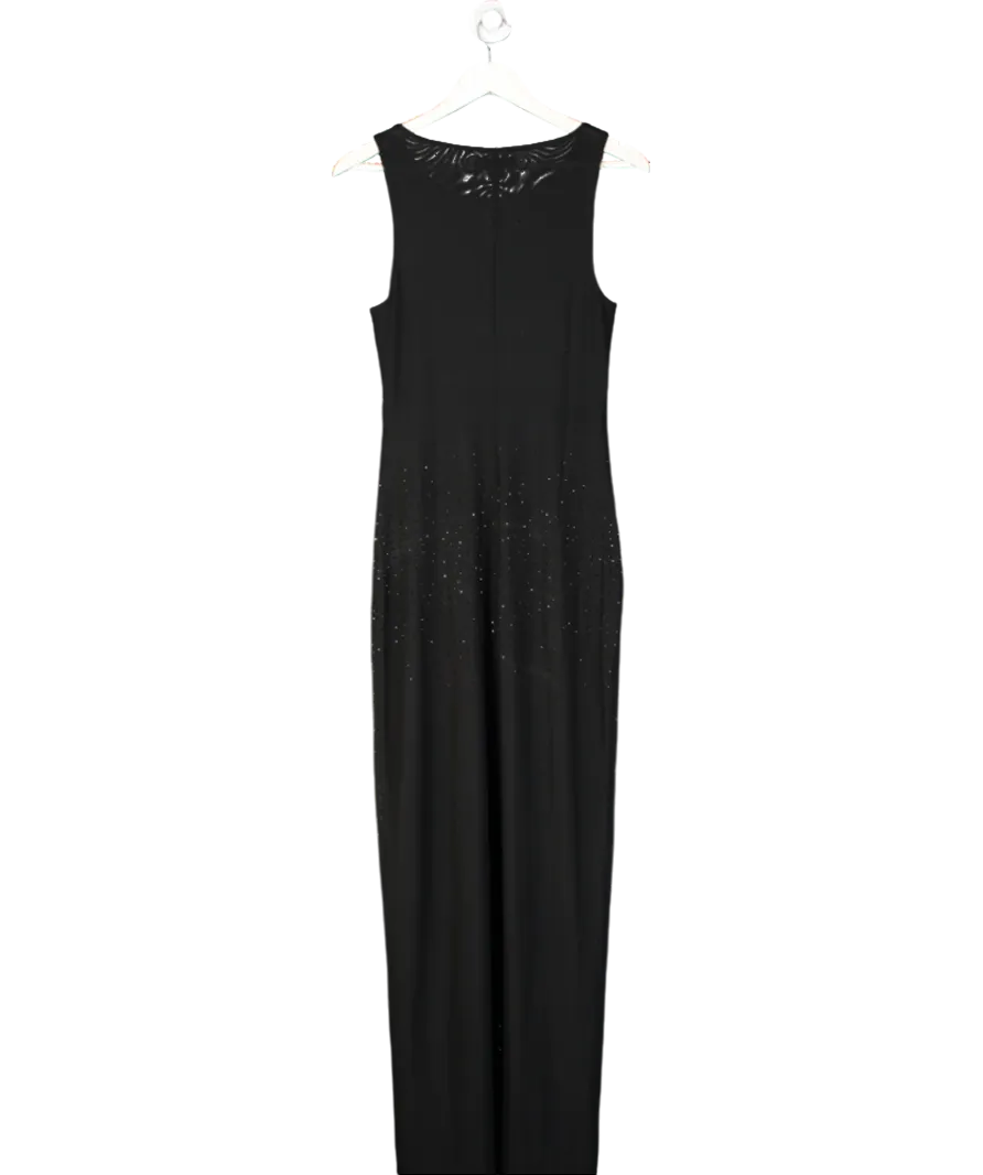 SLA the label Black Ode Diamante Maxi Dress UK M