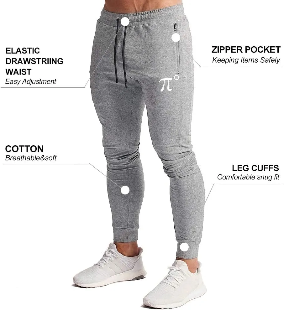 Wangdo Men's Joggers Sweatpants Gym Training Workout Pants Slim Fit with Zipper Pockets