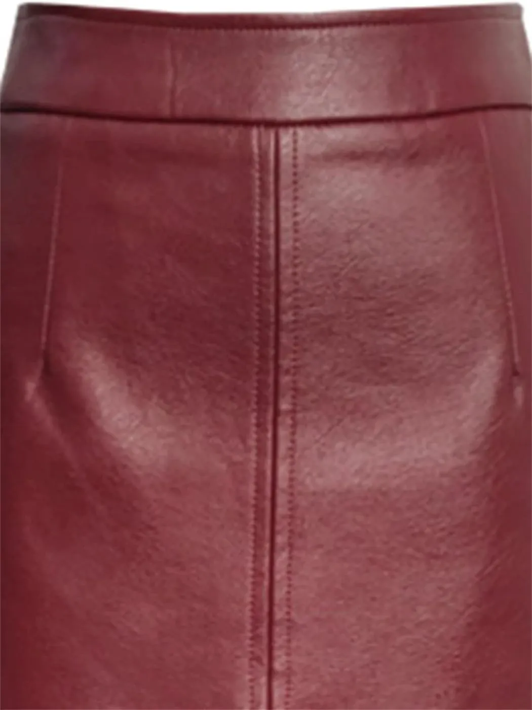 Women Faux Leather Pencil Skirt Women's Front Slit Pockets High Waist Midi Long Skirts
