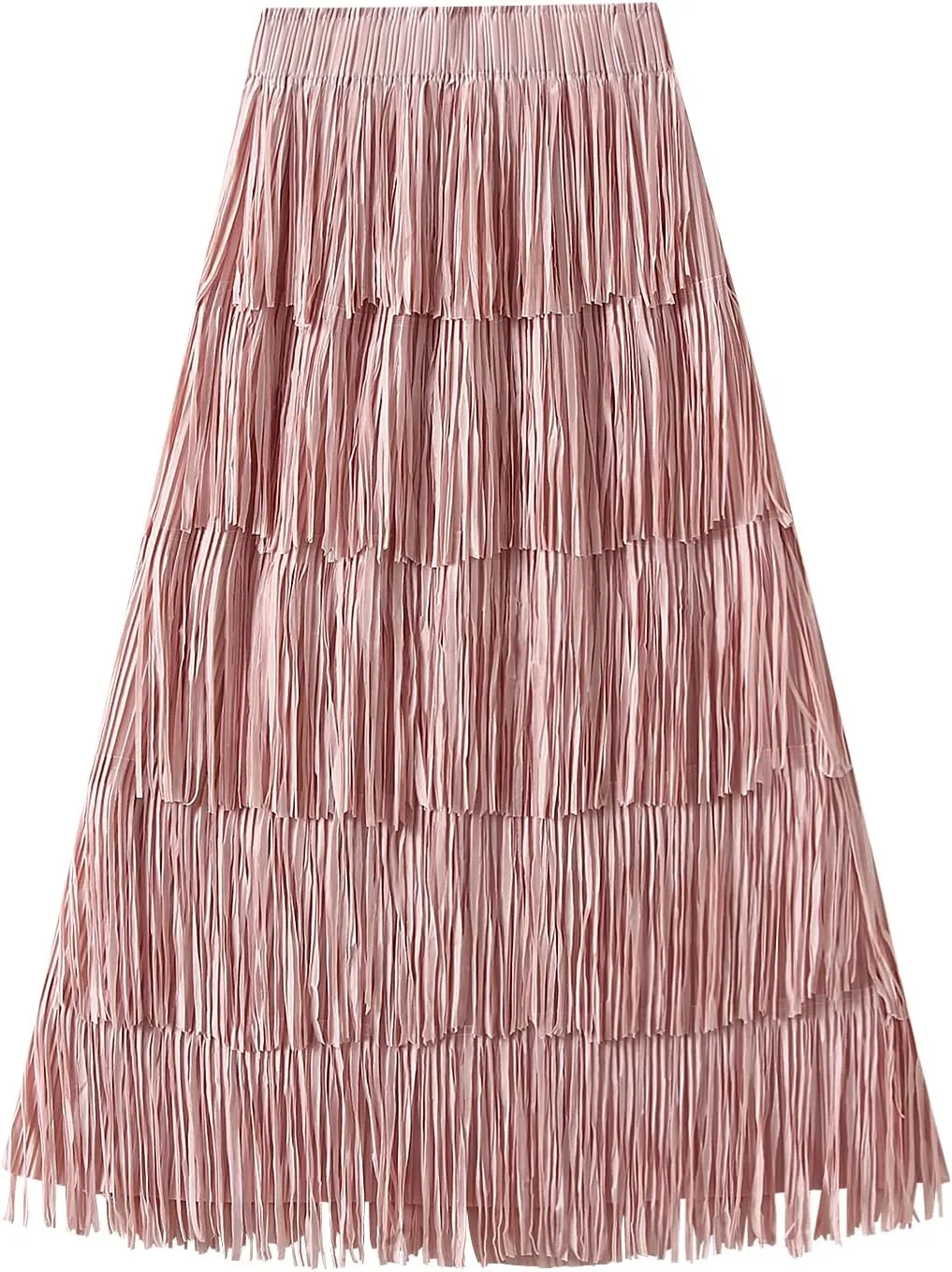 Women's Fringe Trim High Waist Short Pencil Bodycon Skirts, Sexy Elegant Fringe Long Maxi Skirt Summer Party Work
