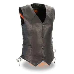 Women's Lightweight Side Lace Four Snap Vest