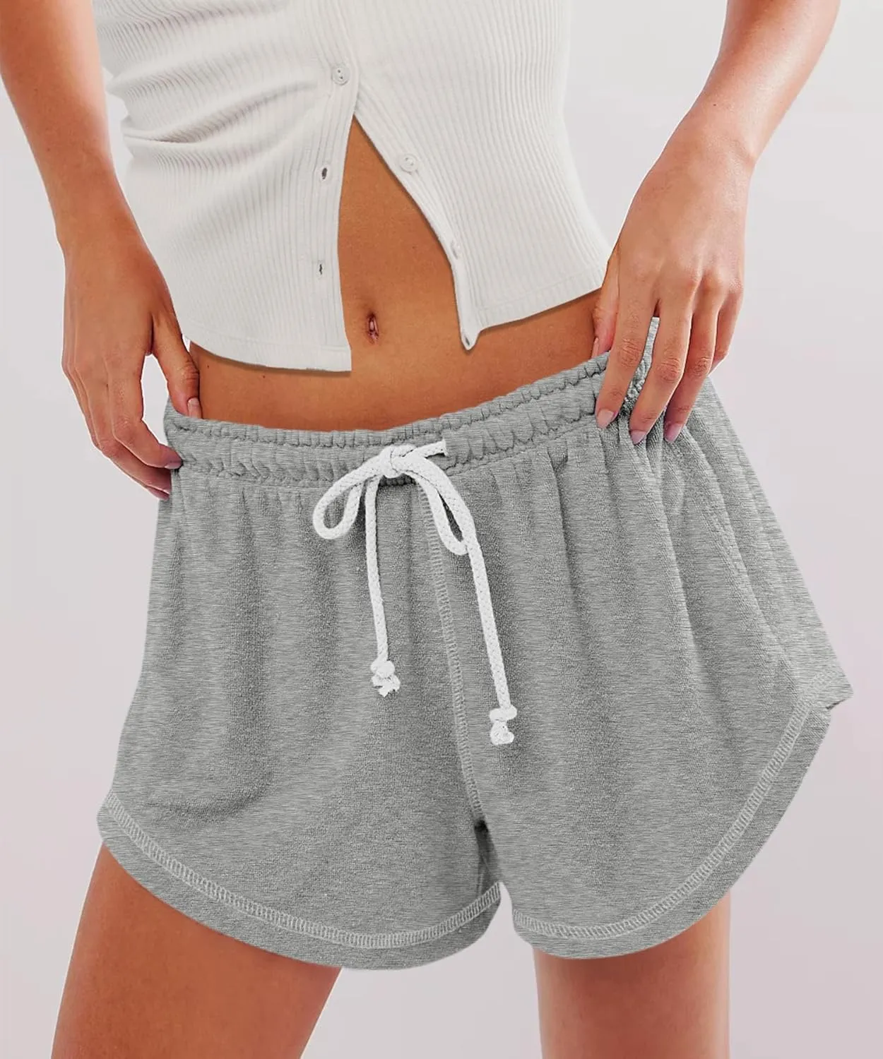 Yousify Womens Casual Shorts Comfy Drawstring Elastic Waist Summer Beach Workout Lounge Shorts for Women