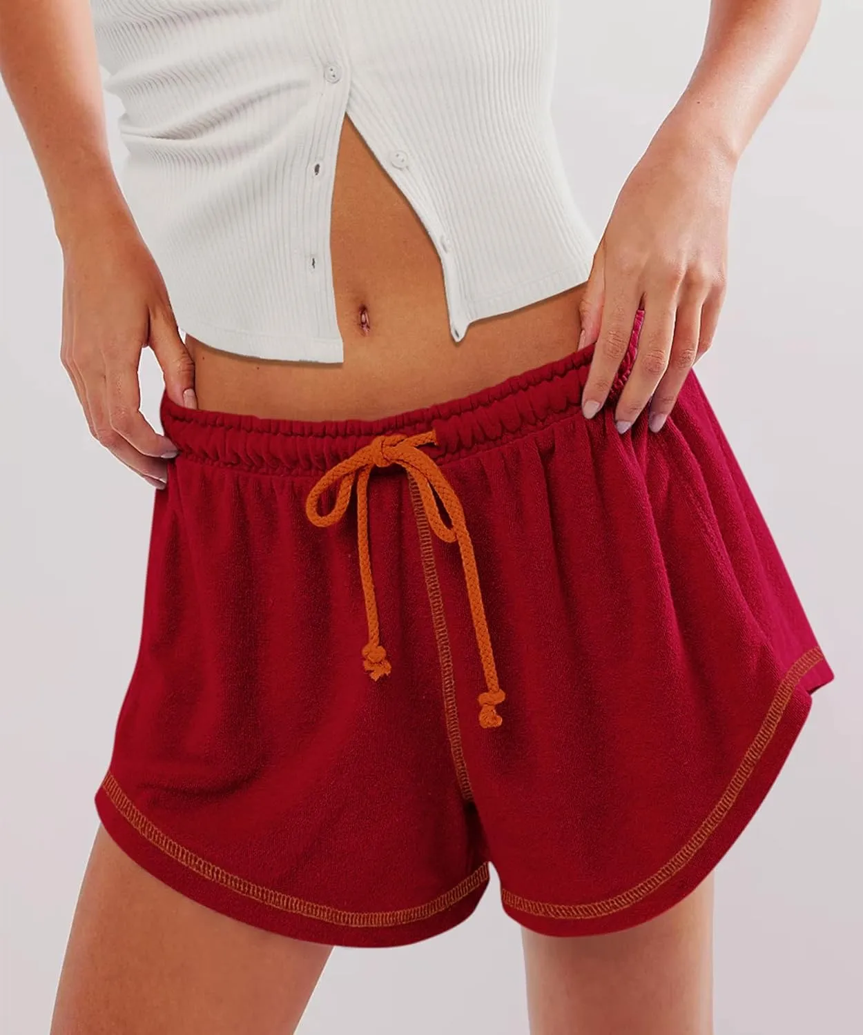 Yousify Womens Casual Shorts Comfy Drawstring Elastic Waist Summer Beach Workout Lounge Shorts for Women