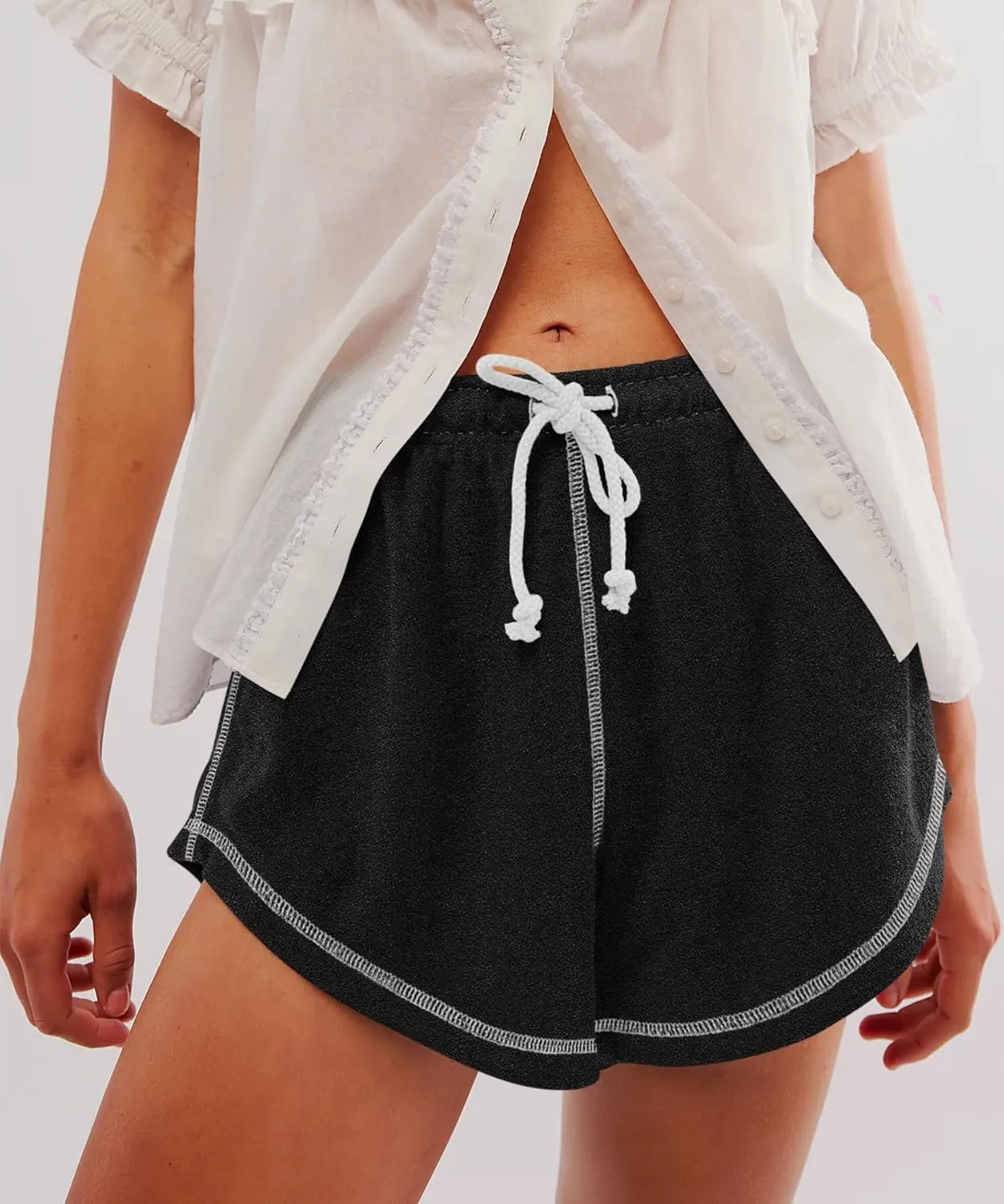 Yousify Womens Casual Shorts Comfy Drawstring Elastic Waist Summer Beach Workout Lounge Shorts for Women