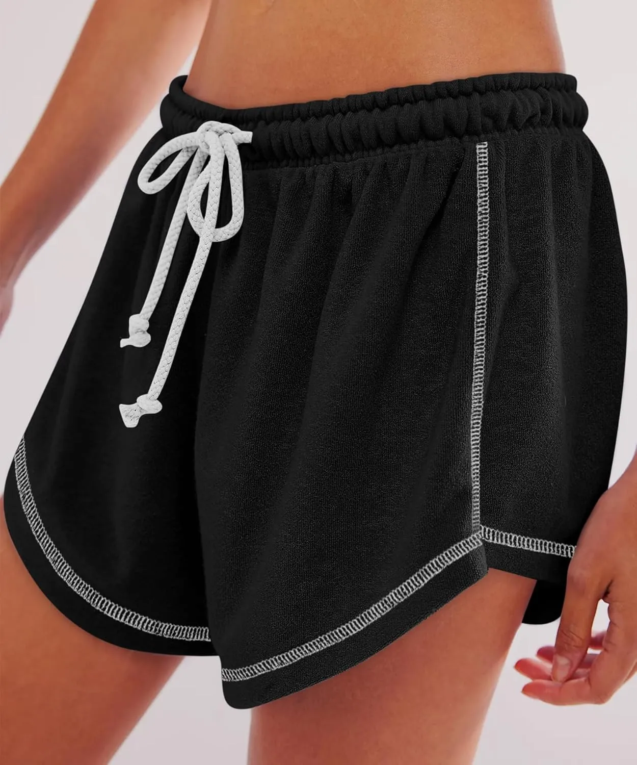 Yousify Womens Casual Shorts Comfy Drawstring Elastic Waist Summer Beach Workout Lounge Shorts for Women