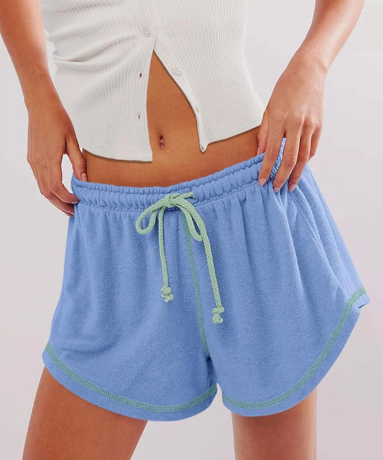 Yousify Womens Casual Shorts Comfy Drawstring Elastic Waist Summer Beach Workout Lounge Shorts for Women