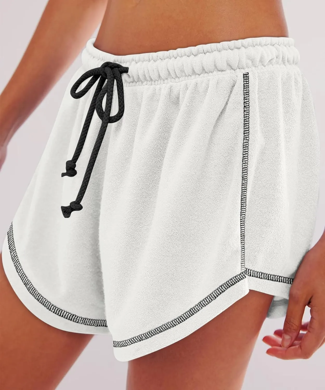 Yousify Womens Casual Shorts Comfy Drawstring Elastic Waist Summer Beach Workout Lounge Shorts for Women